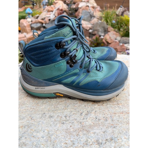 Topo Athletic Shoes - Topo Athletic Trailventure 2 WP Hiking Boots Womens 8 Blue Waterproof Vibram